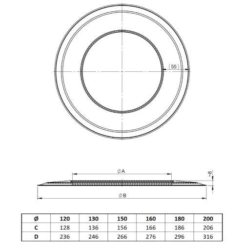Rosette klein 55mm