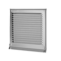 Wetterschutzgitter quadratisch ohne Fliegengitter, ohne Stutzen, mit Tropfnase in Inox V4A