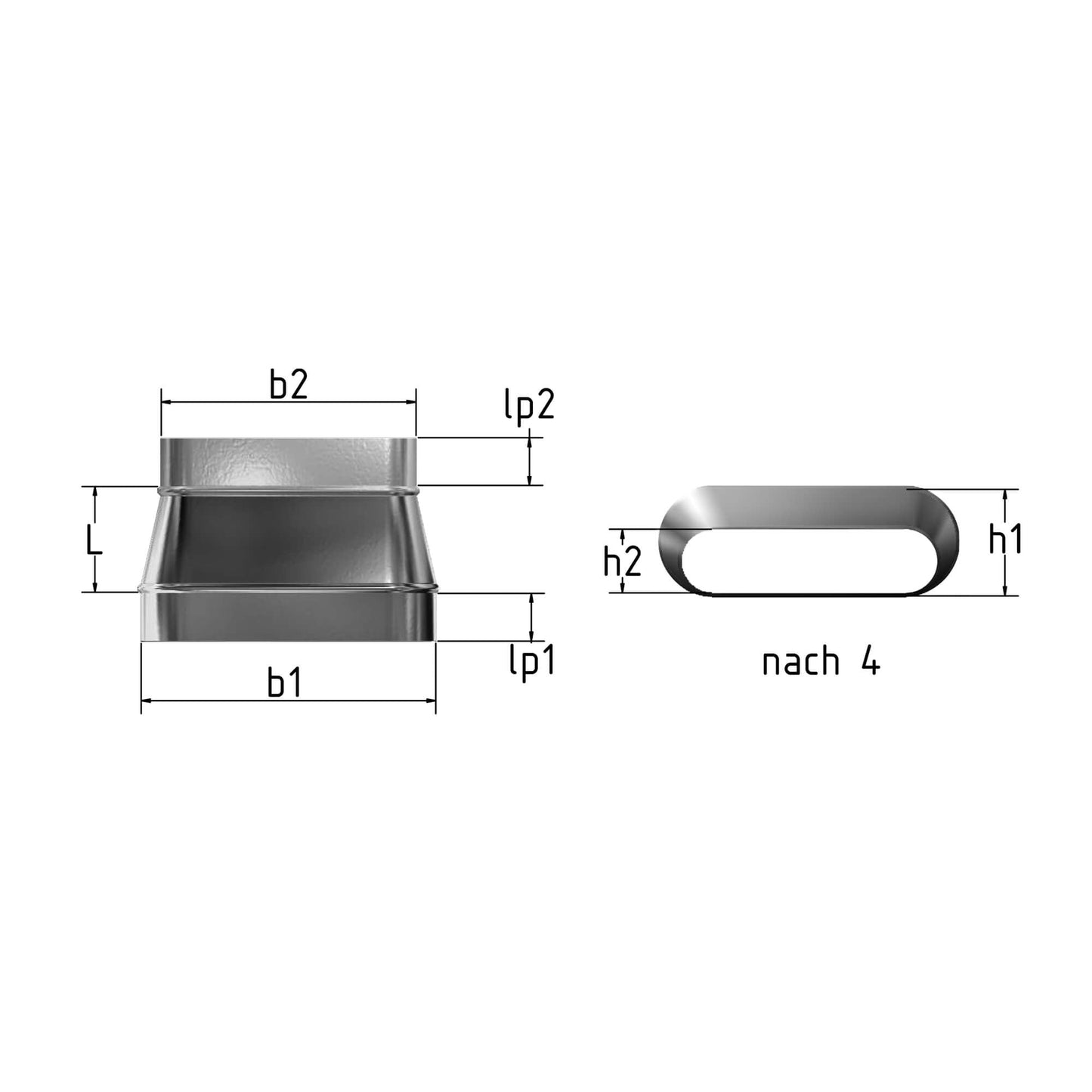 Reduzierung asymmetrisch oval-oval
