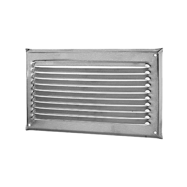 Wetterschutzgitter rechteckig horizontal ohne Fliegengitter - weiss in Aluminium