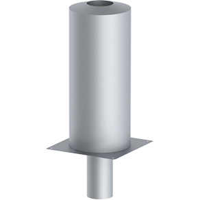 Mündungsschalldämpfer Absorption 15dB mit Bodenplatte