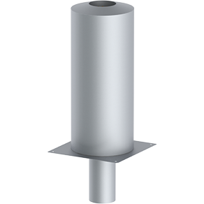 Mündungsschalldämpfer Absorption 25dB mit Bodenplatte