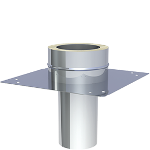 Grundplatte für Kaminerhöhung mit rundem Einschub L = 220mm (max. Aufbauhöhe ab Grundplatte 1.5m)