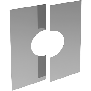 Wand-/Deckenblende eckig zweiteilig 1-65° (genaues Gradmass*)