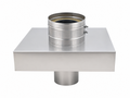 Dila eckig mit DW-Stutzen und Abkantung Inox matt