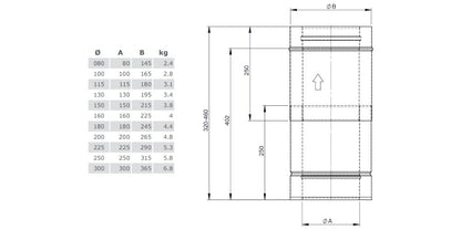 Schiebeelement für Verbindungsleitung 320 - 460 mm (bis 600°C/N1)