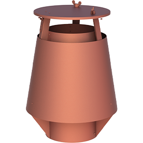 Kaminhut Airnox in Kupfer