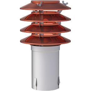 Kaminhut mit Lamellen in Kupfer und Universaleinschub