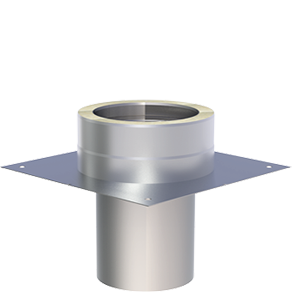 Grundplatte für Kaminerhöhung mit rundem Einschub L = 220mm (max. Aufbauhöhe ab Grundplatte 1.5m)