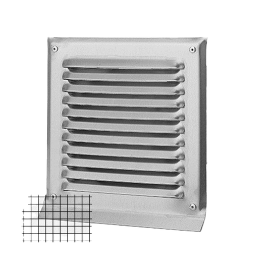 Wetterschutzgitter quadratisch mit Fliegengitter, Stutzen und Tropfnase in Inox V4A