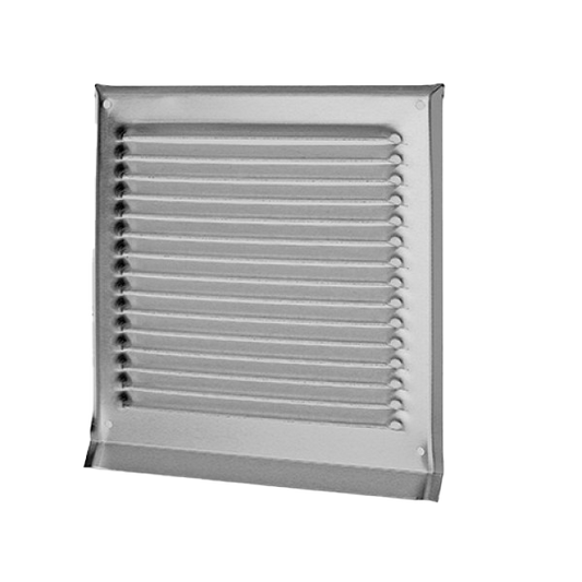 Wetterschutzgitter quadratisch ohne Fliegengitter, ohne Stutzen, mit Tropfnase in Inox V4A