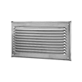 Wetterschutzgitter rechteckig horizontal mit Fliegengitter in Inox V4A