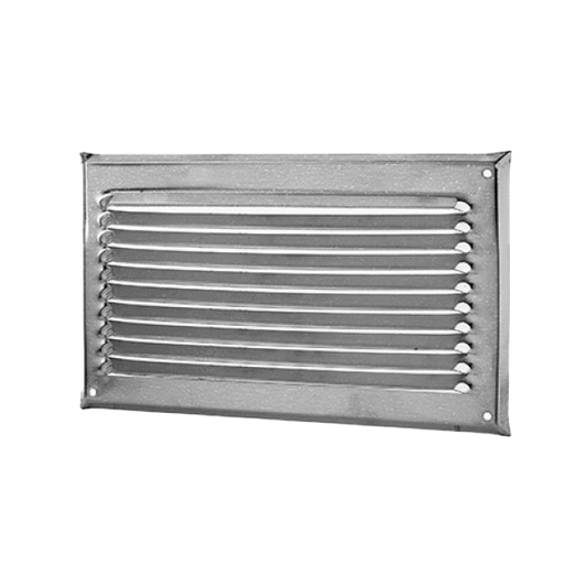 Wetterschutzgitter rechteckig horizontal ohne Fliegengitter in Inox V4A