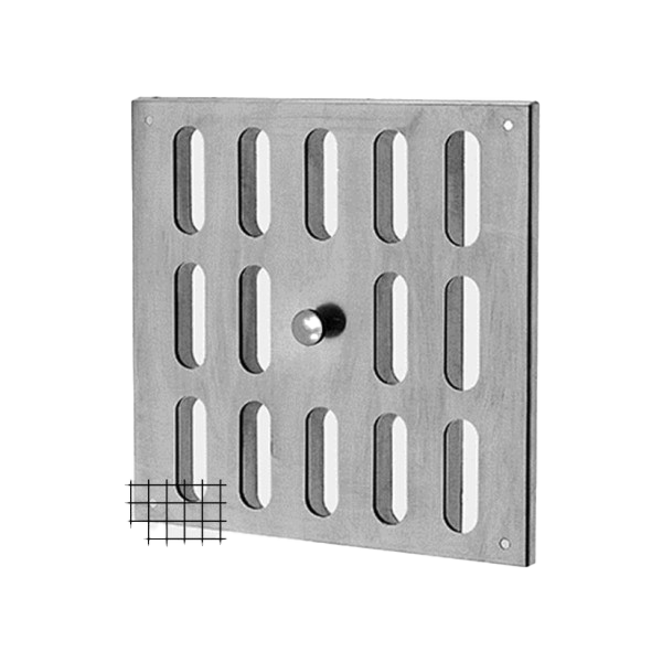 Schlitzschieber quadratisch mit Fliegengitter in Inox V4A