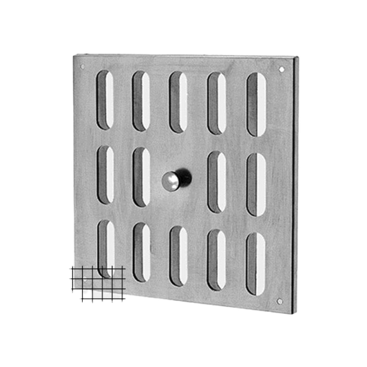Schlitzschieber quadratisch mit Fliegengitter in Inox V4A