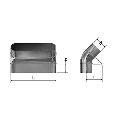Bogen 45° vertikal