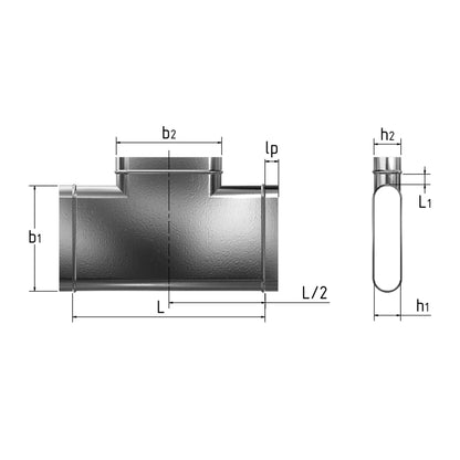 T-Stück horizontal
