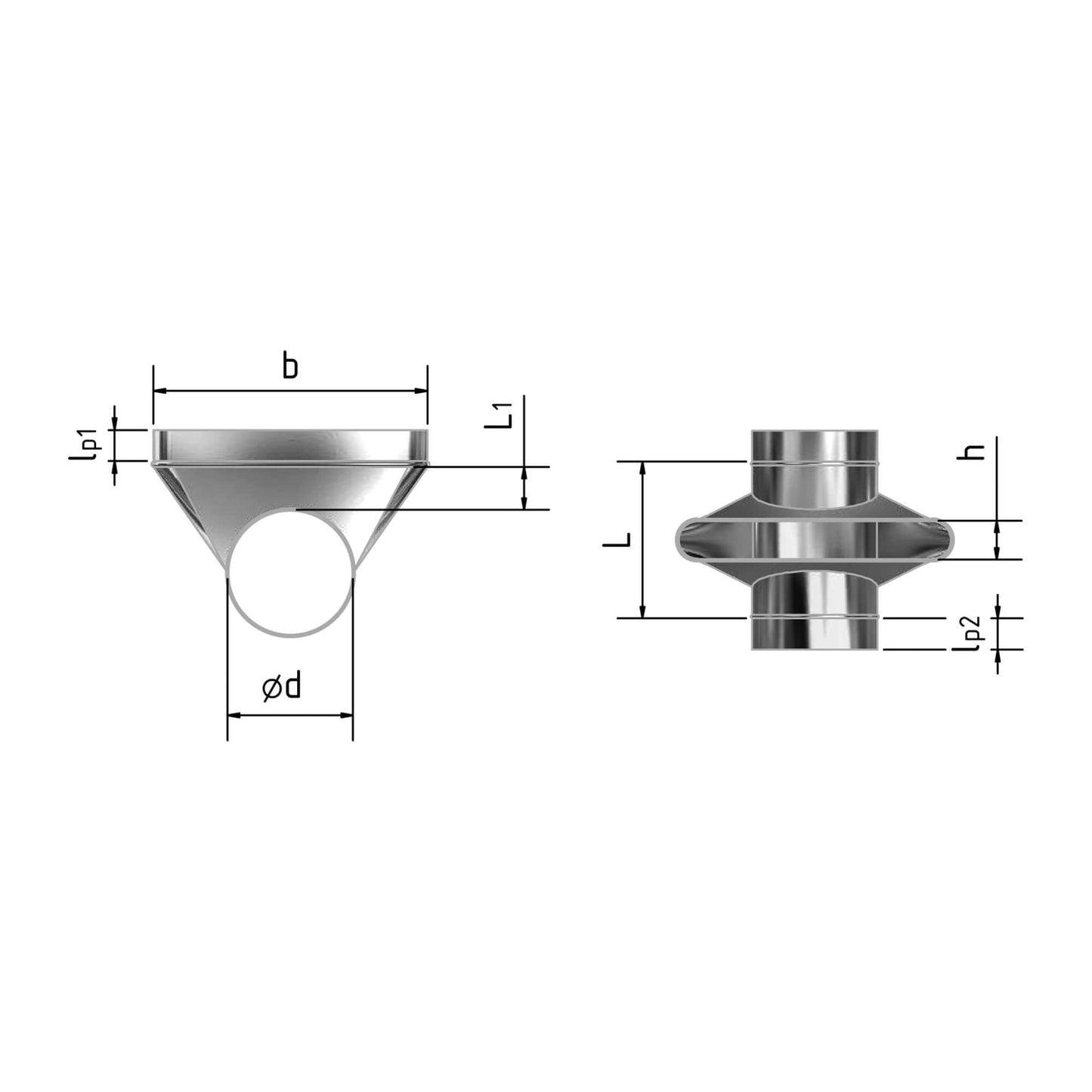T-Stück rund-oval