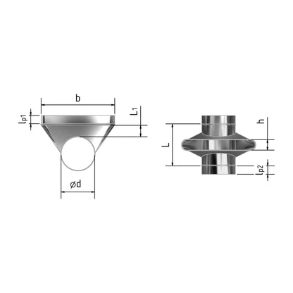 T-Stück rund-oval