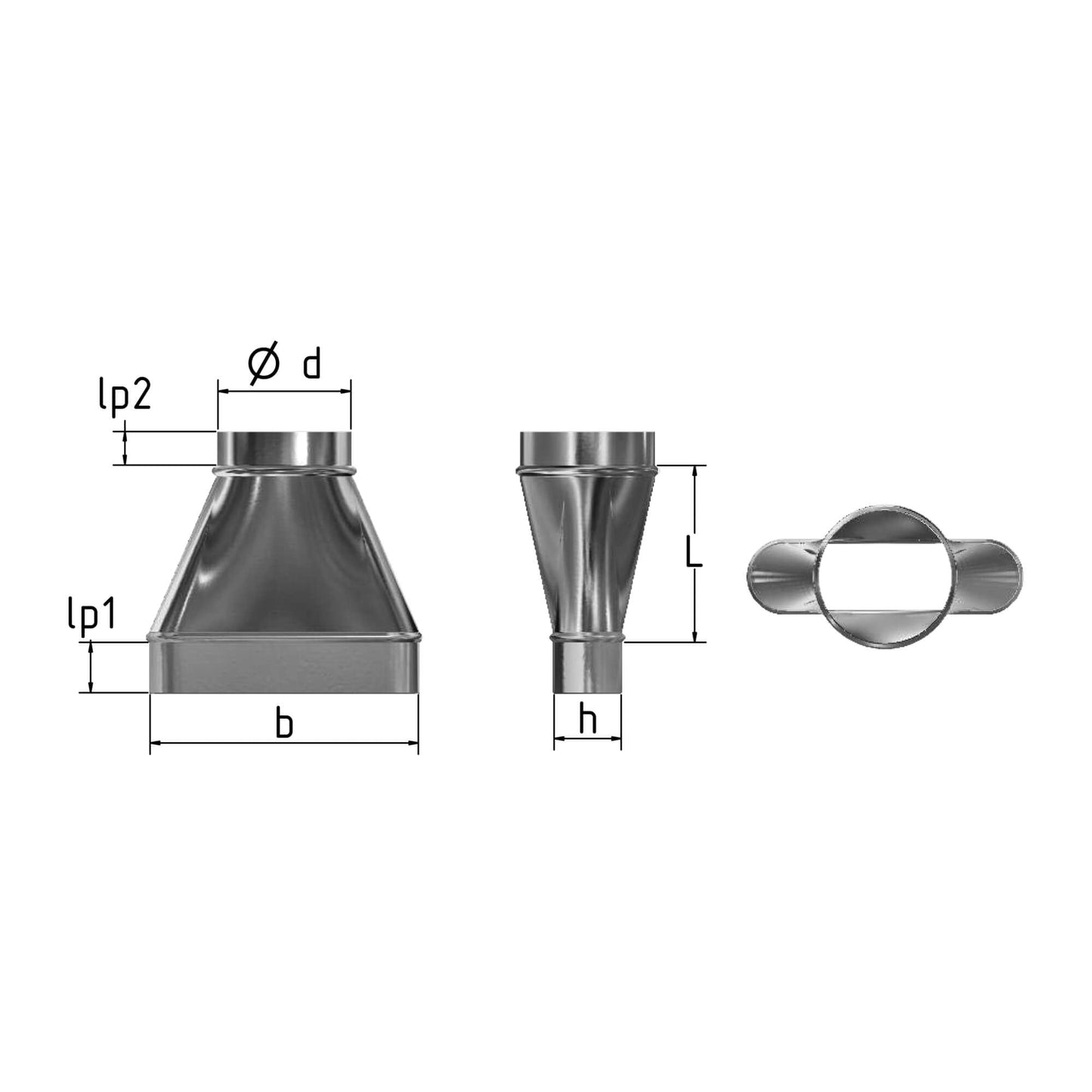 Übergang symmetrisch oval-rund