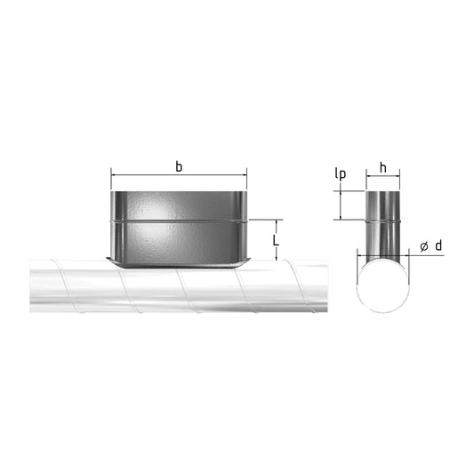 Anschlussstutzen 90° symmetrisch