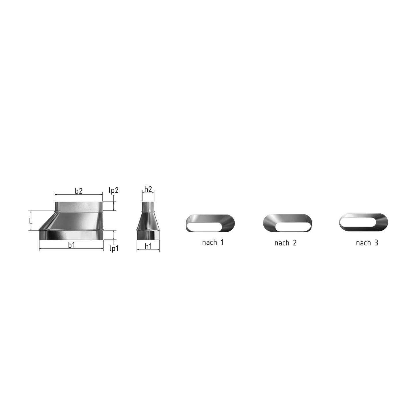 Reduzierung asymmetrisch oval-oval