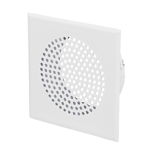Lochgitter quadtratisch mit Stutzen, in Aluminium, weiss