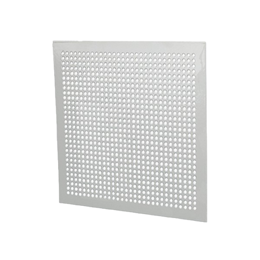 Lochgitter quadratisch ohne Stutzen, in Aluminium, weiss (Löcher ø 3 mm)