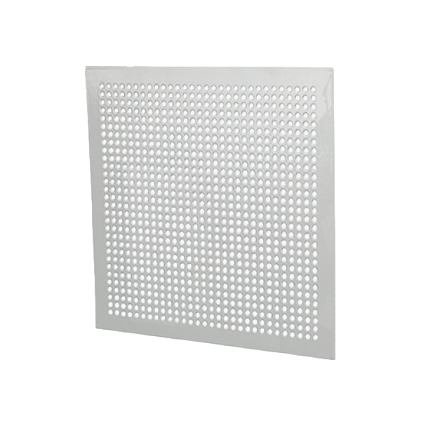 Lochgitter quadratisch ohne Stutzen, in Aluminium, weiss (Löcher ø 5 mm)