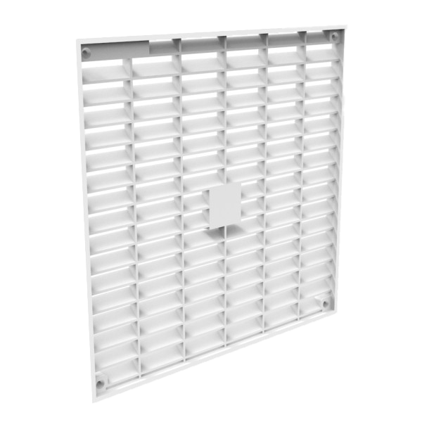 Ventilatorgitter mit Lamellen, Kunststoff, weiss